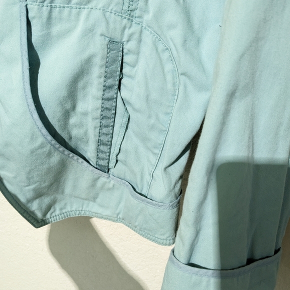 True Vintage moto style blazer jacket in soft seafoam blue - Picture 10 of 11